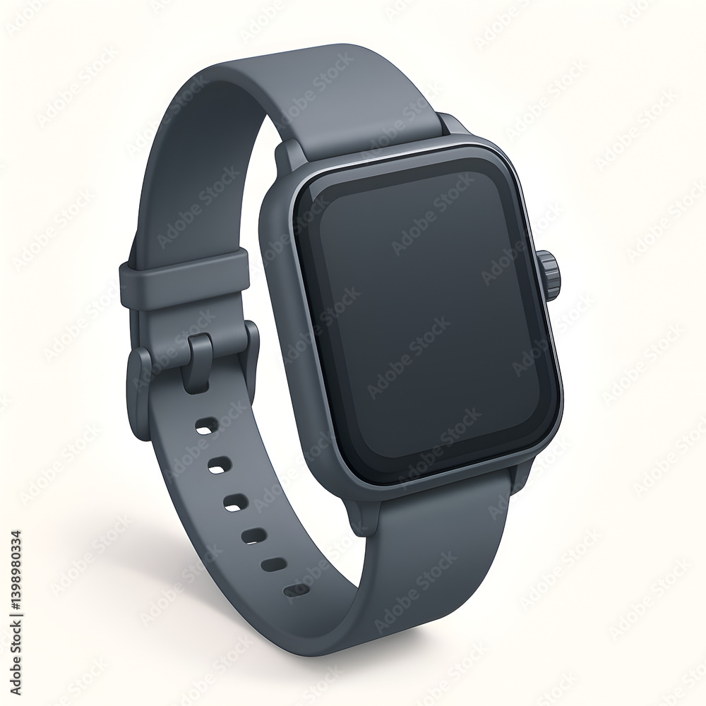 Isometric 3D illustration of a modern watch Isometric 3D illustration of a modern watch