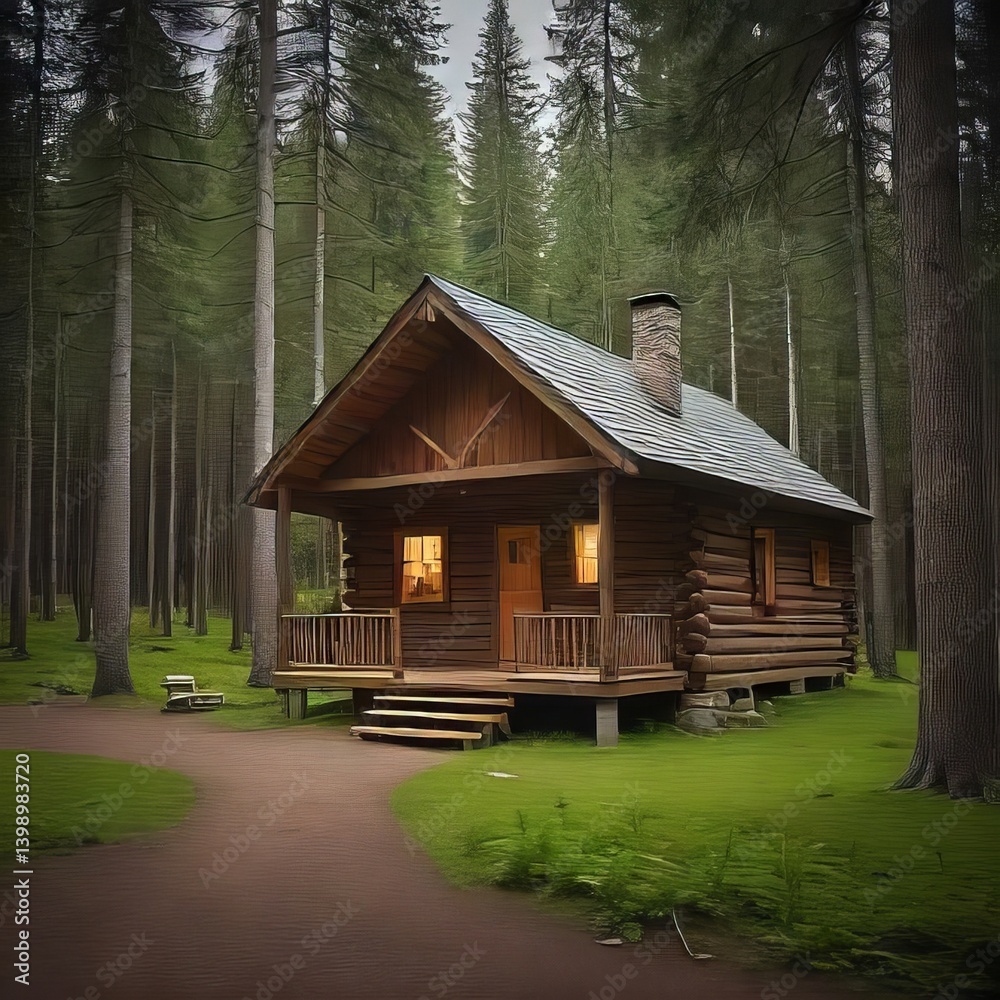 Fototapeta premium cabin in the woods