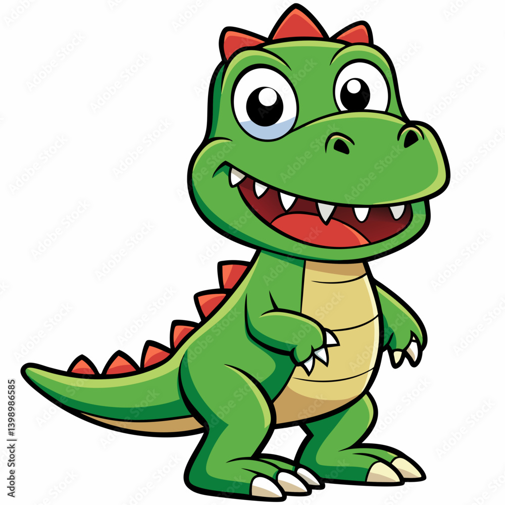 Fototapeta premium Friendly Dinosaur – Funny Cartoon Vector Illustration
