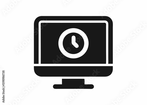 Time Management on Display: A concise computer icon symbolizing time management and deadlines in a clean, graphic style. Emphasizes the importance of efficient scheduling. 