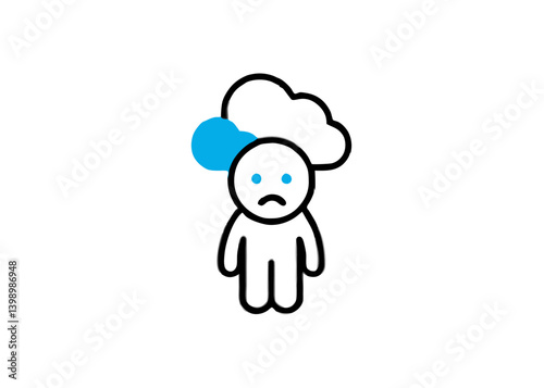 Vector illustration of a businessman holding a headset icon for call center support