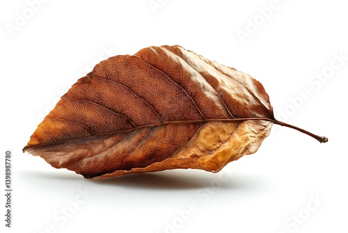 Crisp Fall Leaf White Background Solo
 photo