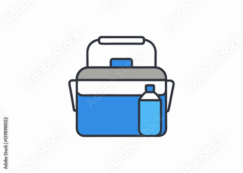 Blue briefcase and suitcase icons represent business portfolios and travel luggage