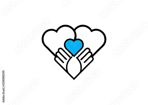 Red heart in loving hands, a 3d vector symbol of romance for Valentine's Day design
