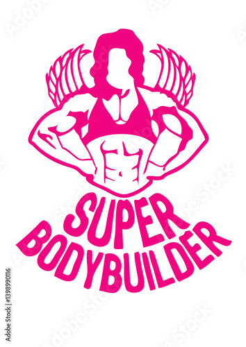 super bodybuilding fitness corps femme logo club