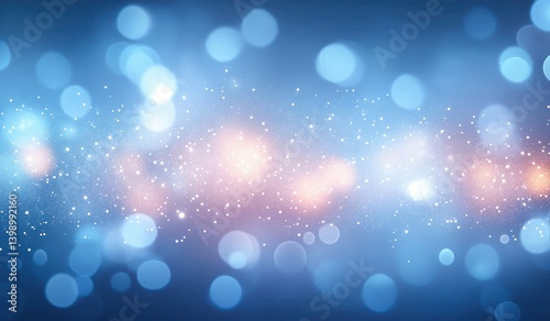Shiny Bright Bokeh Blue Backgrounds with Glowing Lights and Abstract Design
