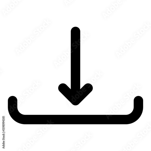 Download icon, get, save, UI, line