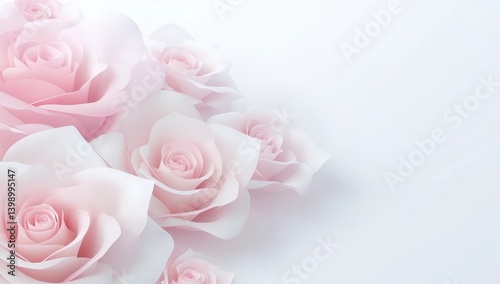 Delicate Pink Roses on Light Background
