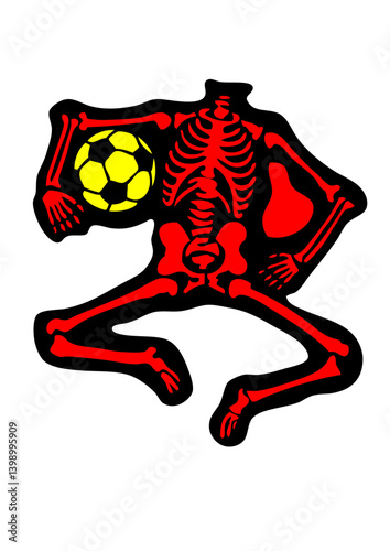 football ballon logo club squelette