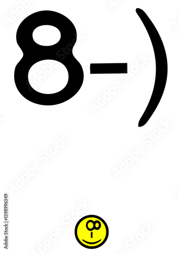 smiley lunette de soleil caractere alpha very numerique symbole