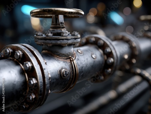 Close-up shot of a metallic...