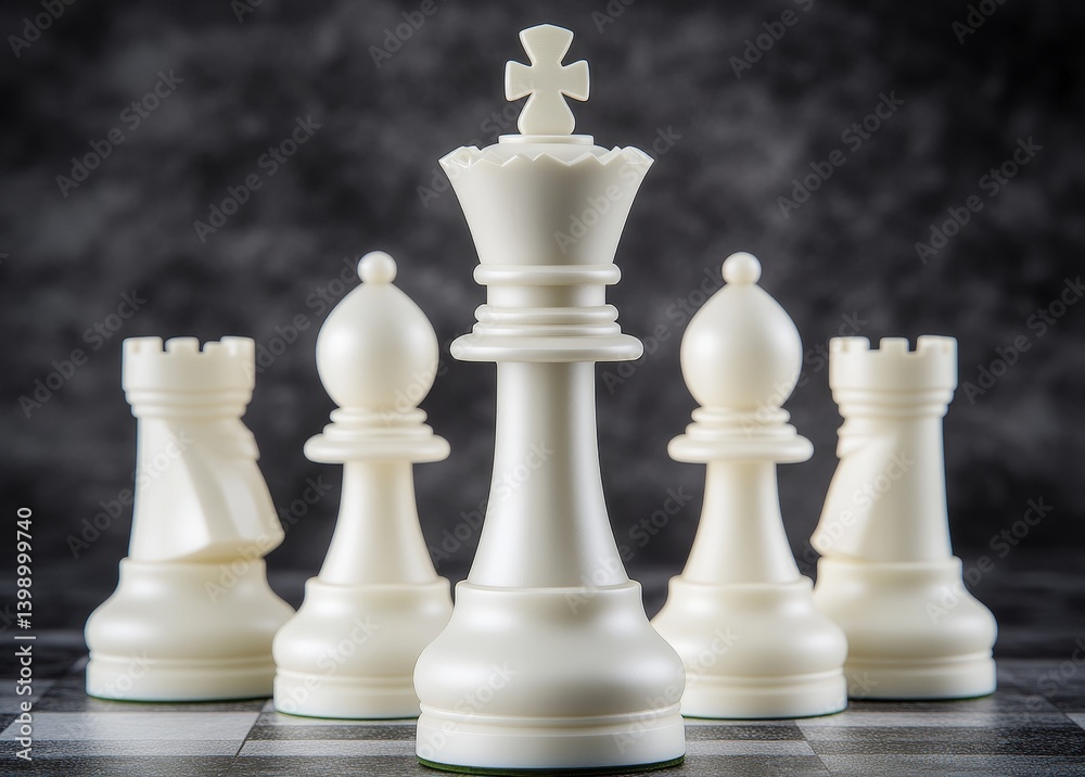 Enchantment and wizardry fill the air as a mystical white chess set casts shadows on the game board, conjuring spellbinding and supernatural sensations Enchantment and wizardry fill the air as a mystical white chess set casts shadows on the game board, conjuring spellbinding and supernatural sensations