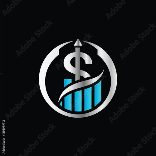 Business Finance Logo Icon Vector. Graphic Design Element For Your Business. Bull Shield Icon Vector Logo Template Illustration Design. Abstract Bull Head with Bar Chart Symbol