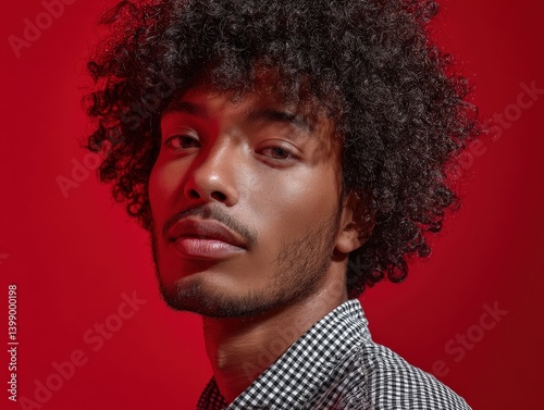 Portrait of person with cur...