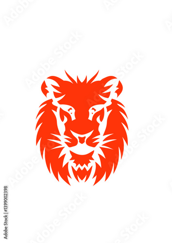 lion tete face animal sauvage dessin