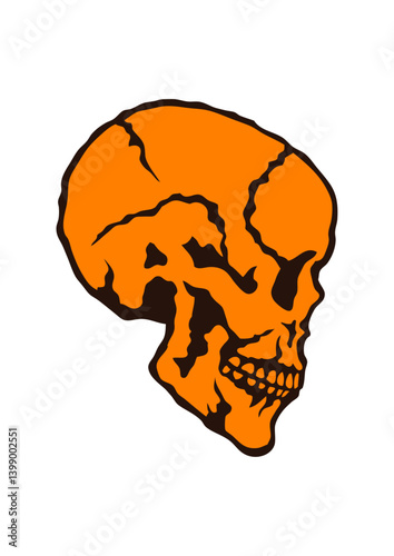 tete de mort squelette crane halloween profile