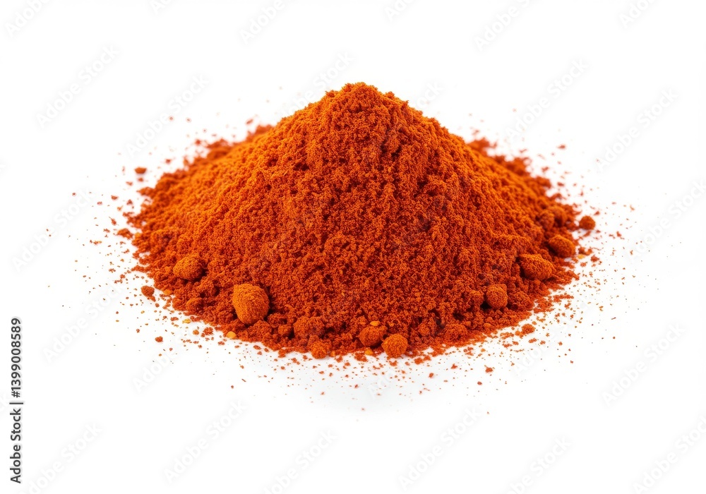 Pile of red paprika powder on a white background Pile of red paprika powder on a white background