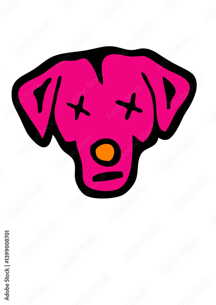 Fototapeta premium chien face cartoon dessin