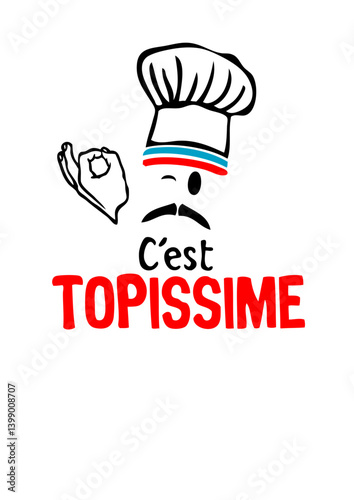 chef toque cuisinier topissime ok main symbol expression