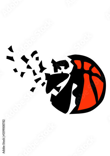 explosion ballon basketball destructurer destruction logo club
