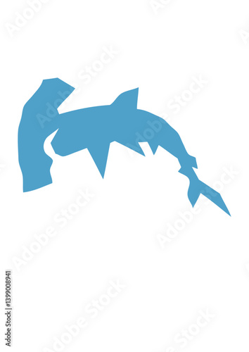 requin marteau cartoon design papier design