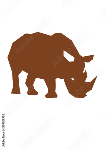 rhinoceros cartoon design papier design
