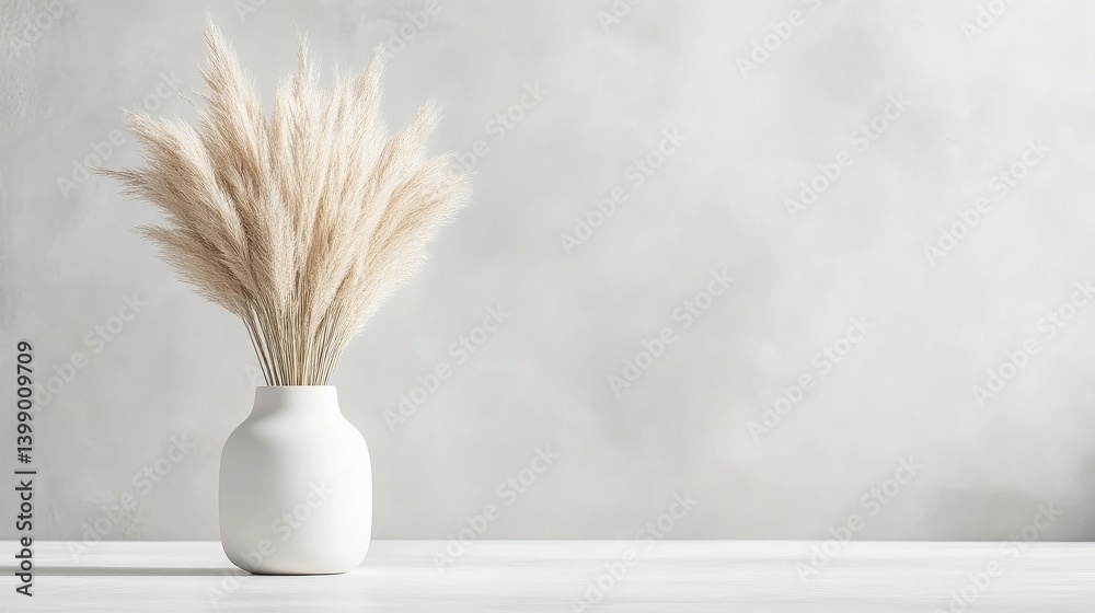 Elegant vase with pampas grass