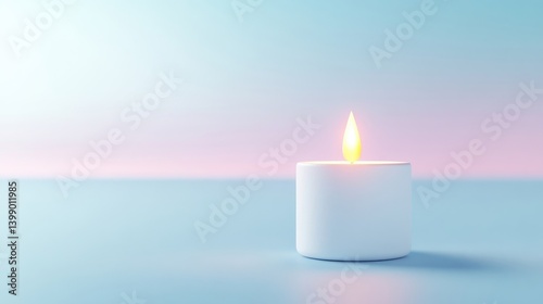 Obraz na płótnie Single white candle flame w salonie