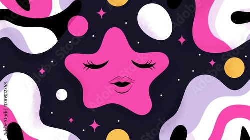 Obraz na płótnie Star with Emoticon Face w salonie