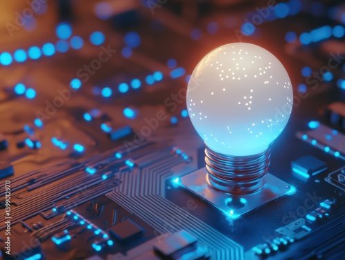 Digital innovation lightbulb globe photo