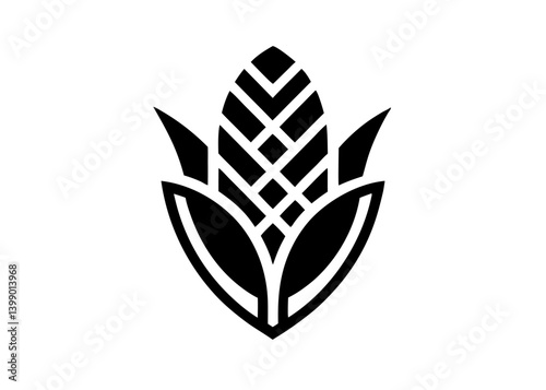 Corn graphic element: a stylized graphic of a corn on the cob. showcasing its simplistic beauty.