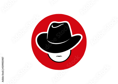 Mystery Figure: A simple, yet intriguing, illustration of a figure shrouded in mystery, a hat casting a shadow, hinting at secrets and intrigue.