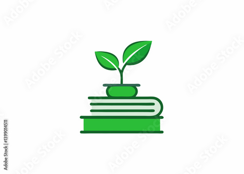 The Power of Knowledge: A symbol of growth and learning, the image portrays a vibrant plant thriving atop stacked books, symbolizing the blossoming of knowledge and the pursuit of enlightenment.