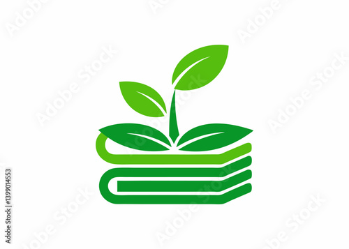 Knowledge Sprouts: A stylized image symbolizing education, growth, and the nurturing of knowledge, with a young plant emerging from a stack of books.