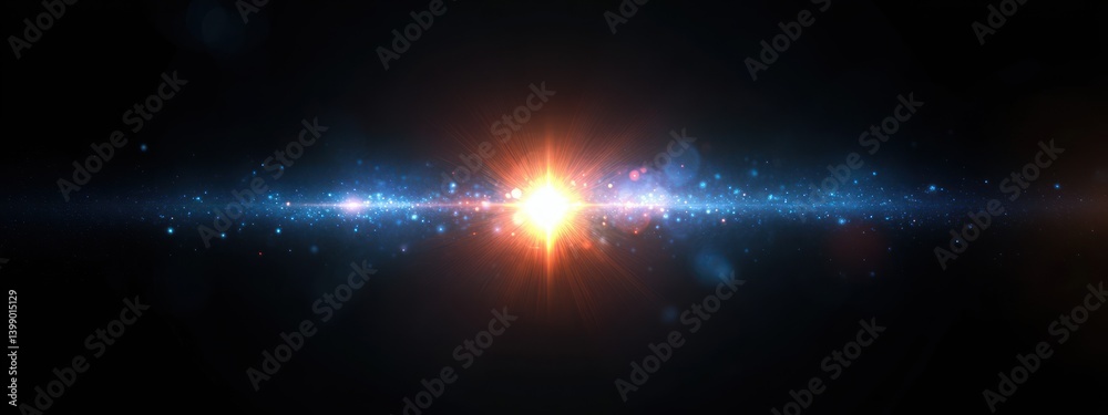 Light Burst Lens Flare Optical Effect Shiny Radiance Sparkle Glow Beam Design