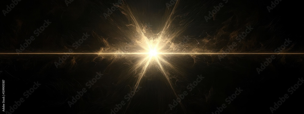 Radiant Starburst Chiaroscuro Light Rays Cosmic Energy Minimalistic