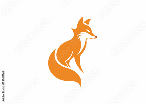 Fox Silhouette Illustration: This captivating illustration showcases a graceful fox, portrayed in a simplified, elegant style, perfect for a diverse range of uses.