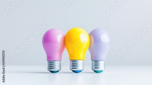 Obraz na płótnie Three colorful light bulbs w salonie