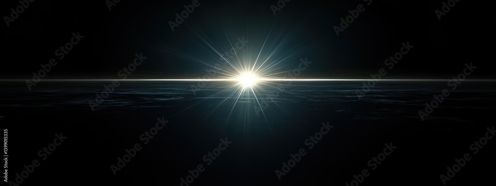 Bright Light Burst Minimalist Sci-Fi Glow Effect Symmetrical Design