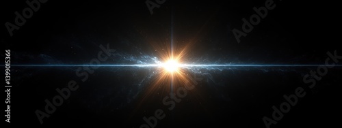 Obraz na płótnie Bright Light Burst in Dark Background Optical Lens Flare Digital Art w salonie