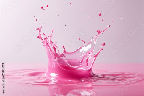 Dynamic Pink Burst White Isolated View
 photo