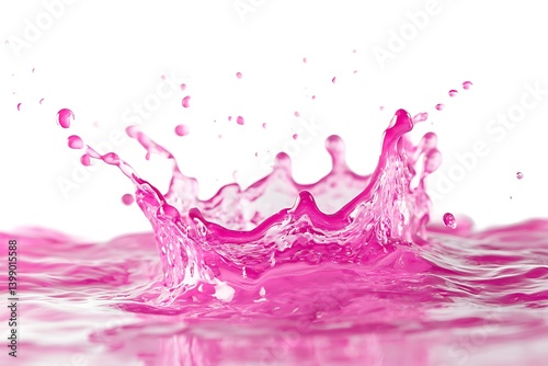 Bright Pink Splash White Background Solo
 photo