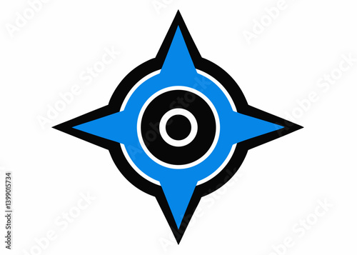 Guiding Star Logo: A striking logo design featuring a stylized star compass, a symbol of direction, guidance, and navigation, representing a beacon for vision and exploration.