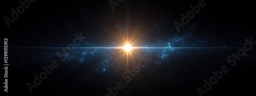 Obraz na płótnie Bright Light Burst in Dark Background Minimalist Digital Art w salonie