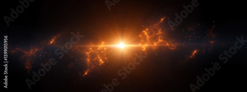 bright starburst glow light ray lens flare sci-fi cosmic background