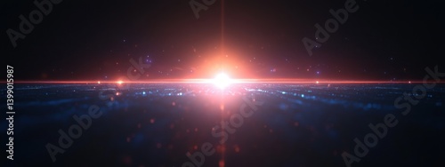Obraz na płótnie Radiant Light Source with Lens Flares and Shadows in Futuristic Sci-Fi Art w salonie