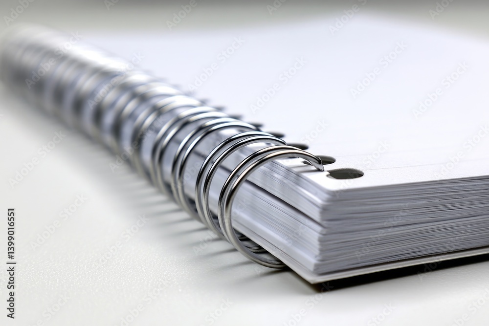 A sheet of blank loose-leaf notebook paper set against a white background. A sheet of blank loose-leaf notebook paper set against a white background.