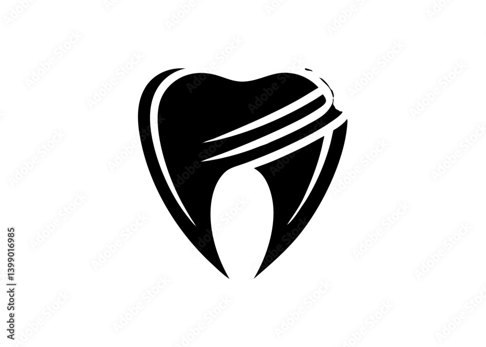 Tooth emblem design: A minimalist, abstract design features a stylized tooth illustration, with flowing lines suggesting care and attention to oral health. Tooth emblem design: A minimalist, abstract design features a stylized tooth illustration, with flowing lines suggesting care and attention to oral health.