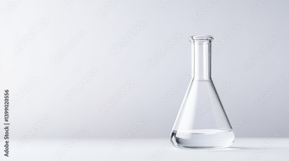 Clear Erlenmeyer Flask on White Surface