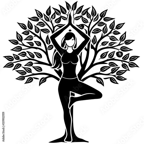 Woman in yoga pose